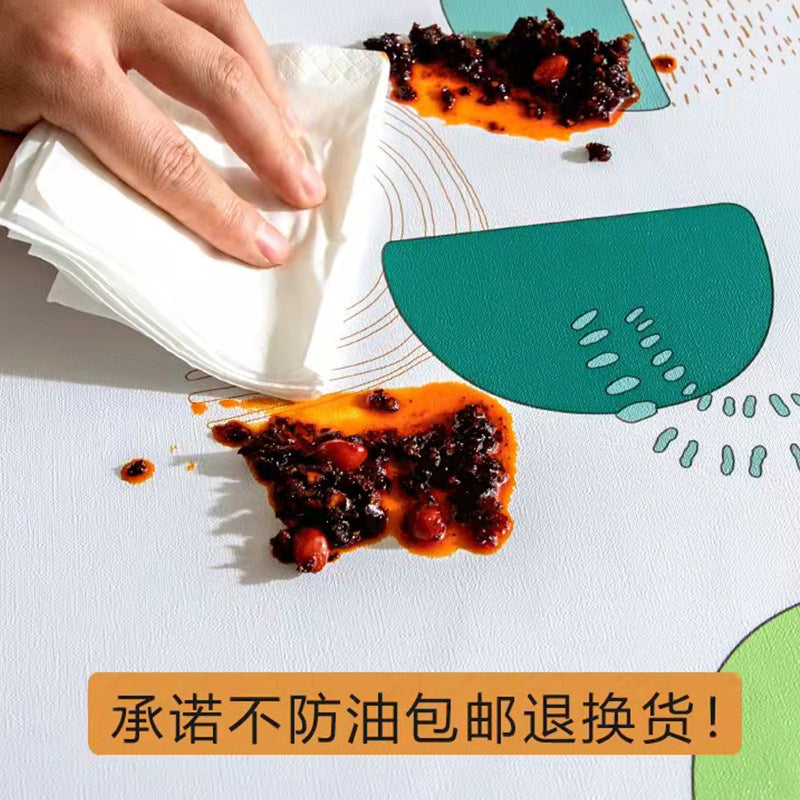 Waterproof and oil-proof pvc tablecloth, easy to clean, heat-resistant, soft glass dining table mat, light luxury high-end coffee table pad, tabletop cloth