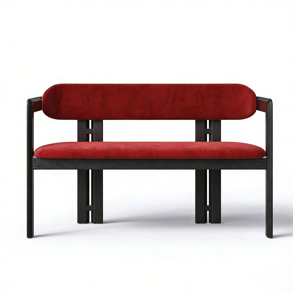 Medieval style solid wood bench for home stool bed end stool backrest bench soft bench black shoe changing stool