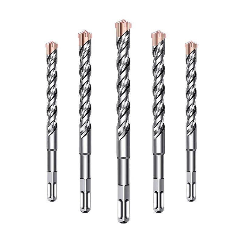 Tungsten steel cross electric hammer impact drill bit drilling and slotting alloy drilling four-edged drill square handle round handle rotating head high hardness