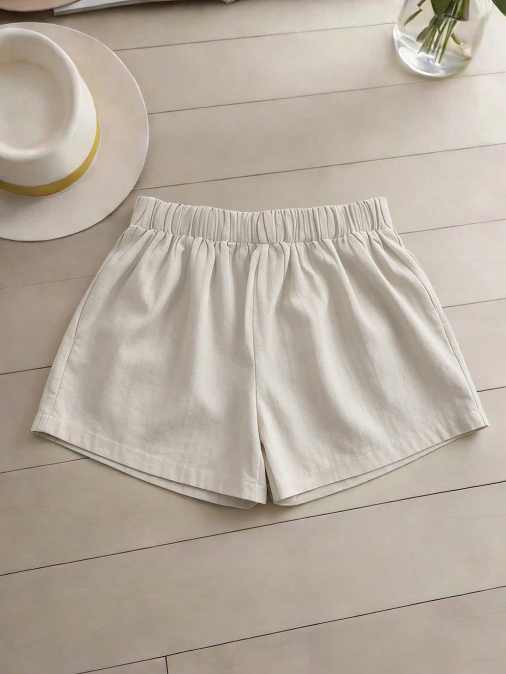 fashion  summer new arrival off-white sleeveless vest and shorts set - minimalist, commute-ready, and chic two-piece outfit