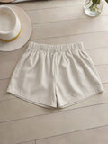 fashion  summer new arrival off-white sleeveless vest and shorts set - minimalist, commute-ready, and chic two-piece outfit