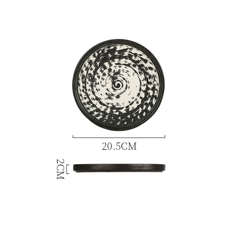 American new arrivalfashion creative ceramic steak plate stylish line ceramic western food plate with edge plate high appearance ins