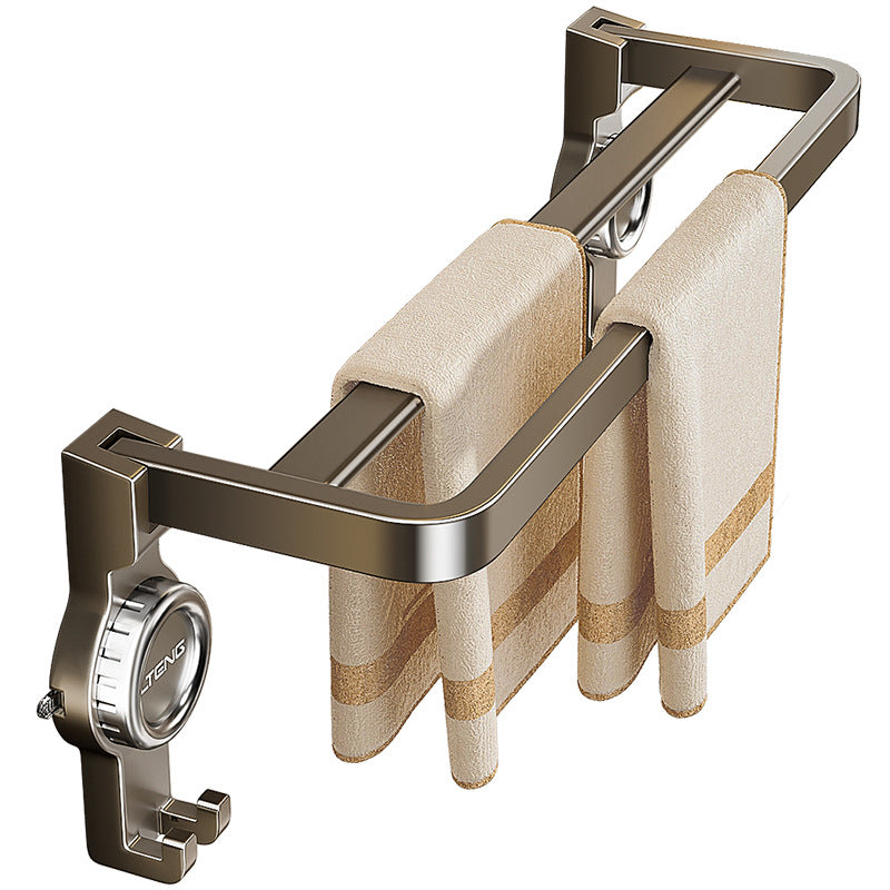 [Sample customization] Suction cup towel rack, bathroom towel storage rack, double rod folding bathroom storage rack