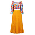 D3262 women's summer new arrival: fashionable v-neck printed top and pleated maxi skirt african two-piece set - cross-border outfit