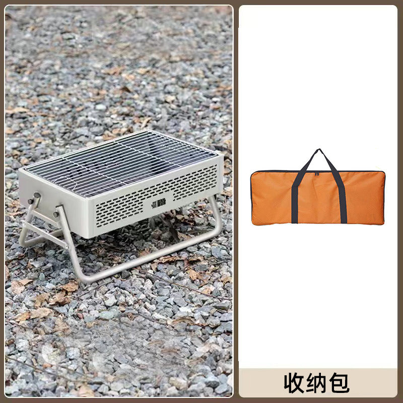 Outdoor bbq grill, detachable multifunctional rotisserie, foldable rack, home-use fire pit for tea brewing, charcoal grill