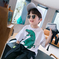 Boys' summer short-sleeve t-shirt  new collection: boys' summer outfit set for mid-to-large children, boys' summer clothing, kids' tops