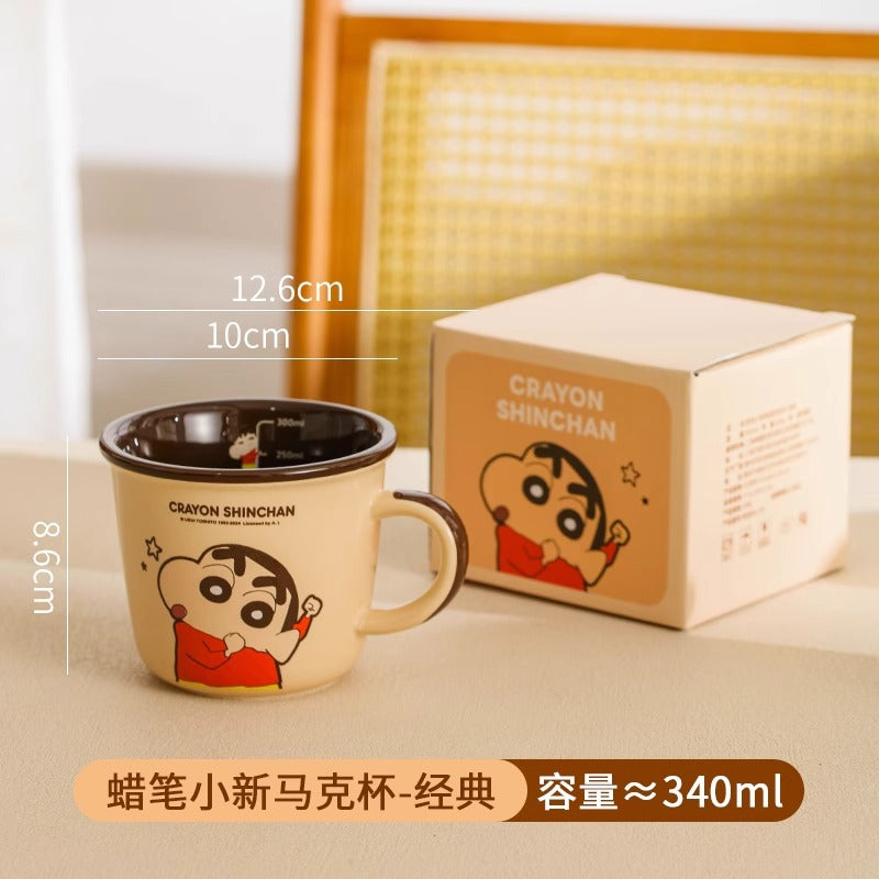 Crayon small new mug high value scale cup children's milk cup household cute water cup ceramic cup color box