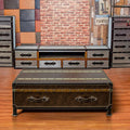 Storage coffee table living room retro leather box casual modern american country storage distressed coffee table log european style