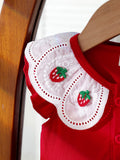 cross-border pastoral style ins-inspired baby & toddler cute strawberry collar bow princess dress - exclusively for cross-border e-commerce