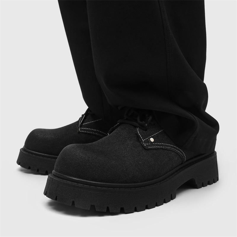 Workwear derby shoes for men 2026 original design big toe shoes for men spring breathable british style thick solecasual shoes