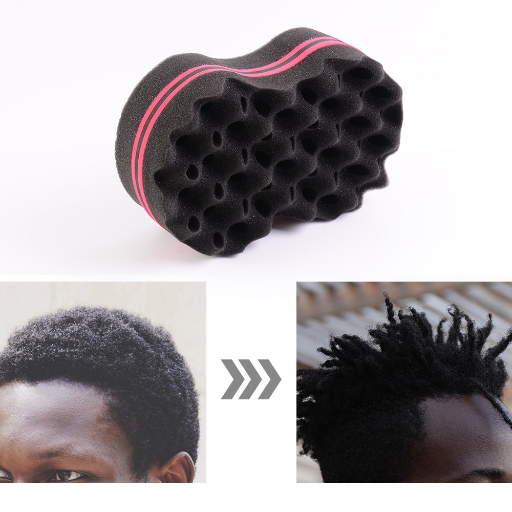 Cross-border double-sided wavy sponge brush, oval brush, tinfoil perm, curly hair, single-sided small hole, dreadlocks, hair ironing tool