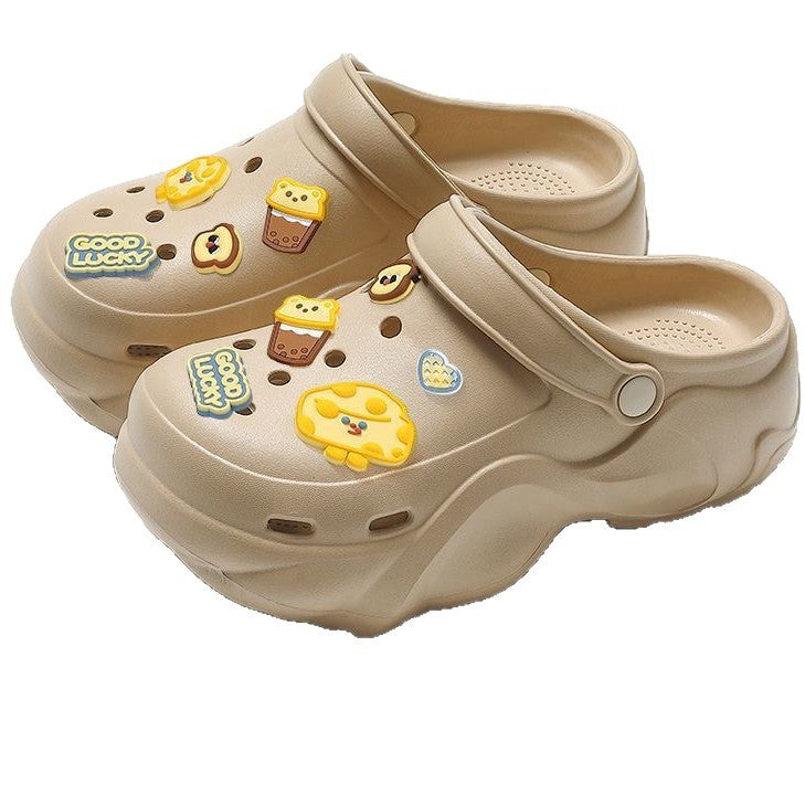 Women's clogs summer outdoor wear 2026 new eva beach seaside non-slip anti-odor thick sole height increasing sandals