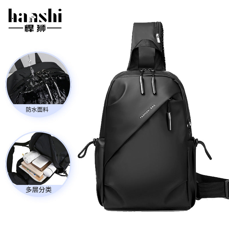 Fashion Men's Crossbody Bag Premium Casual Travel Women's Chest Bag Oxford Cloth Small Backpack Waterproof and Wear-resistant Chest Bag