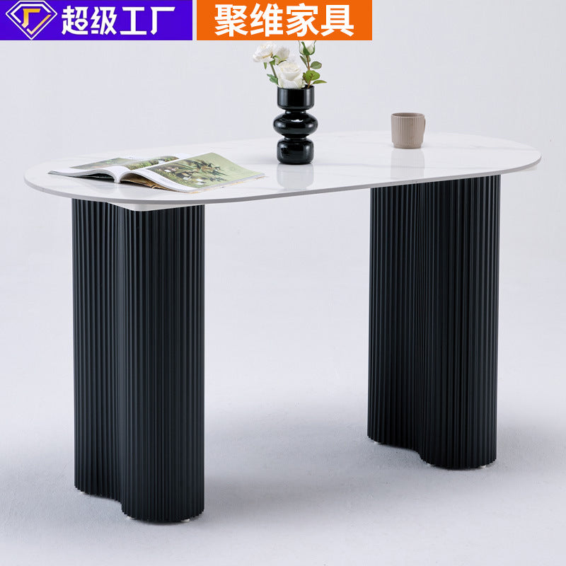 Source factory manufacturer wholesale personalized modern casual slate dining table for home rectangular medieval style new arrival dining table