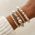 Wholesale heart-shaped pearl bracelets: hot-selling european and american cross-border jewelry, trendy, stylish, minimalist, irregular bead stackable bracelets