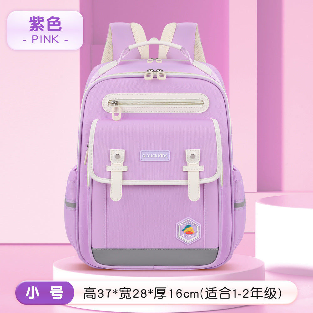 Factory direct: little yellow duck cloud elementary school backpack - available now! perfect for grades 1-6, boys and girls. spine-protecting, lightweight design for kids