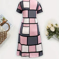 wholesale women's short-sleeved dresses, fashionable women's dresses for spring, summer, and autumn, new cross-border printed designs