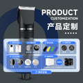 Five-speed adjustable for home electric hair clippers fast charging digital display engraving oil head push white hair cutting electric clippers cross-border