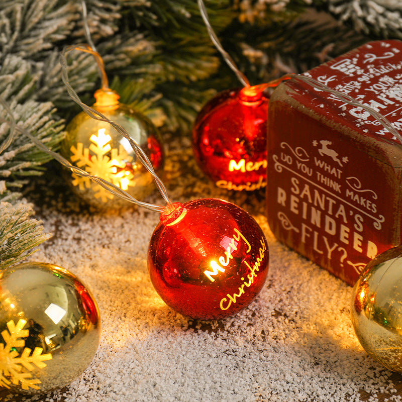 LED Christmas Printing Colored Ball Lights String Stars Festive Decoration Window Decoration Festive Decoration Flashing Lights