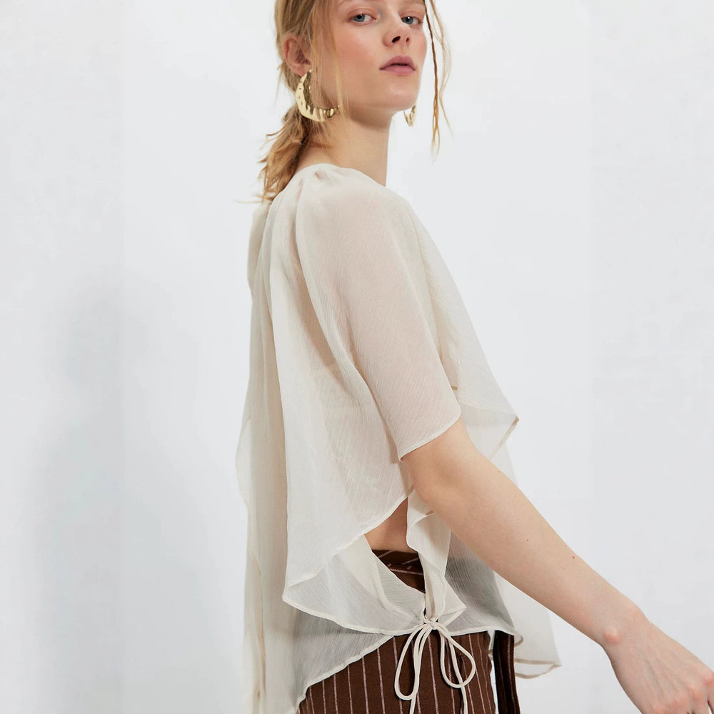 european and american cross-border spring/summer solid color women's chiffon blouse - casual, versatile, sun protection, lightweight shawl, light outerwear