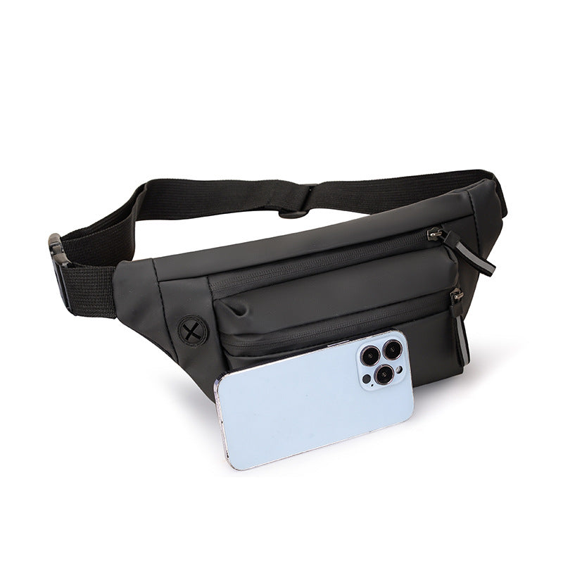 Cross-border men's fanny pack, mobile phone multi-functional casual breast bag, large-capacity oblique span bag, high-end fashion shoulder bag