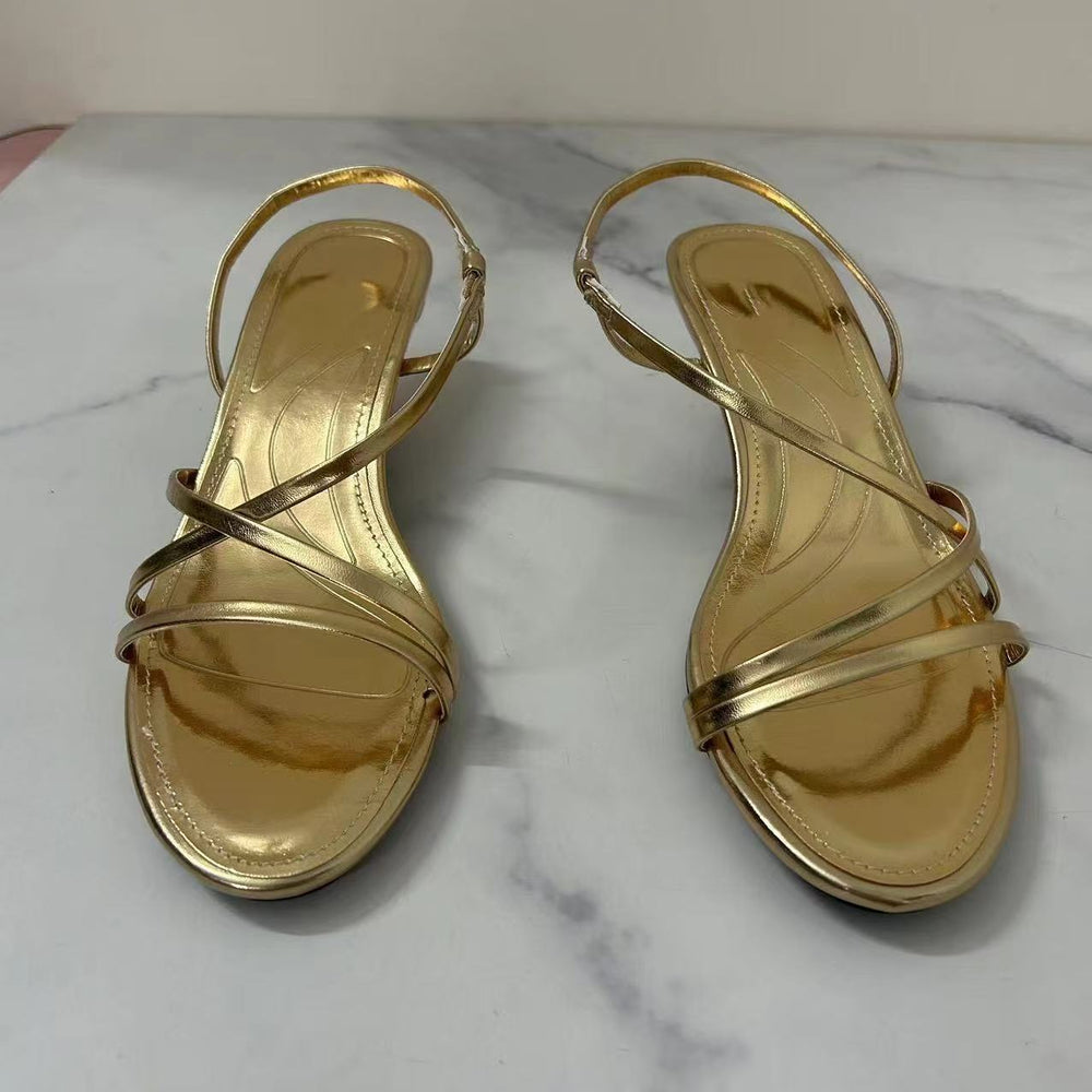 2025 summer new korean style fashion hollow-out heeled sandals, celebrity-inspired stiletto women's shoes
