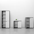 Saint-li filing cabinet - low profile, modern minimalist office storage cabinet with lockable combination lock for secure document storage