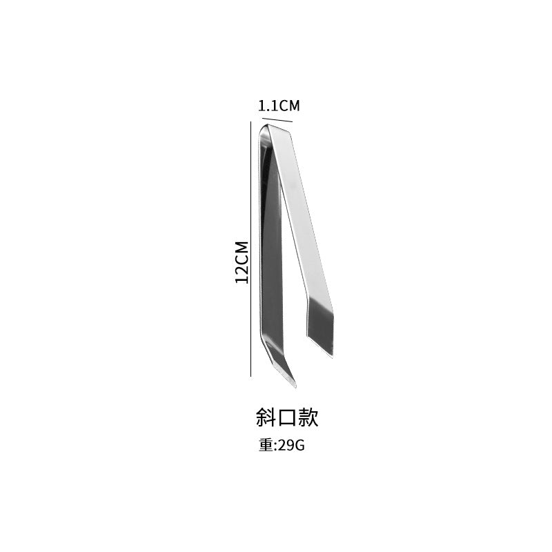 304 stainless steel slant tip tweezers - multi-purpose kitchen tool for removing hair, feathers, and fish bones. also available in 430 stainless steel flat tip tweezers