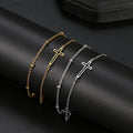 exquisite fashion stainless steel cut out cross double chain bracelet fashioncasualeleganteasiest for match bracelet