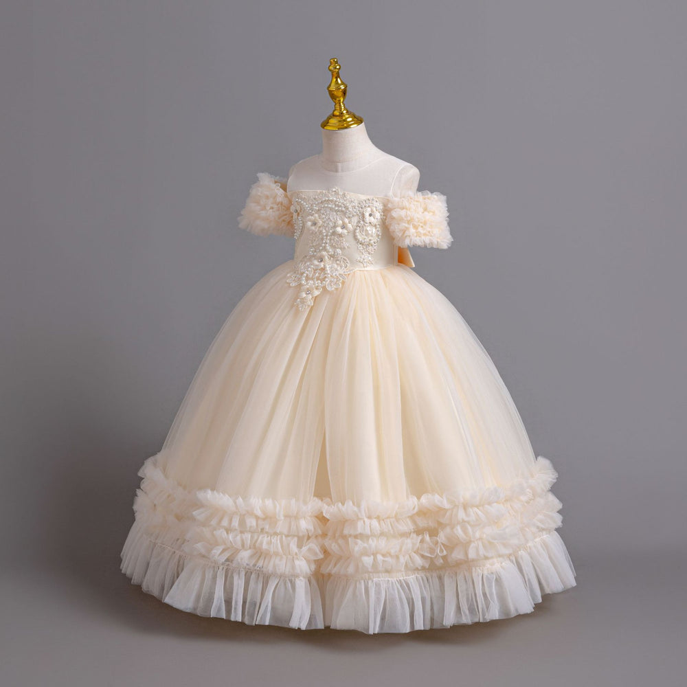 Ready-to-ship new girls' flower girl princess dress, tutu wedding dress, children's formal gown, piano recital dress, kids' dress