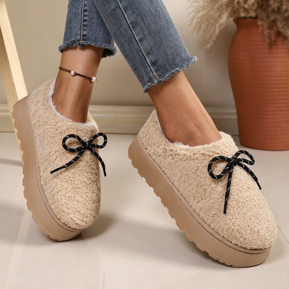 Wholesale women's plus size winter  new fleece-lined ankle boots with straps and thick soles - wool, fleece, and cotton snow boots