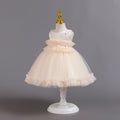European and american wholesale girls' evening dresses lace pattern princess dress first birthday party gown flower girl dress