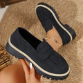 Exportnew arrivalspring & fall loafers women's cross-border plus size frosted british small leather shoes thick heel thick soleretro women's flats