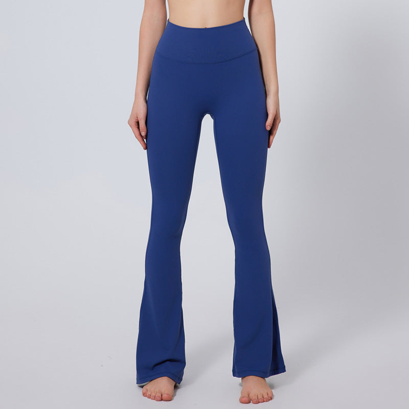 European and american nude feel butt-lifting fitness leggings for women - running, dance, tight-fit flare pants, high-waisted wide-leg yoga pants