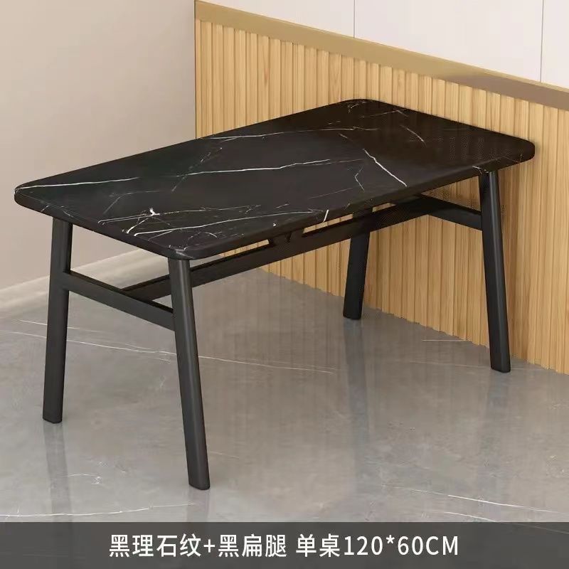 Luxury faux marble commercial dining table - rectangular dining table for wall-mounted use in rental properties, hotels, noodle shops, and restaurants - dining table and chair set