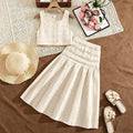 spring/summer girls' outfit: fresh & chic sleeveless top with ruched midi skirt set