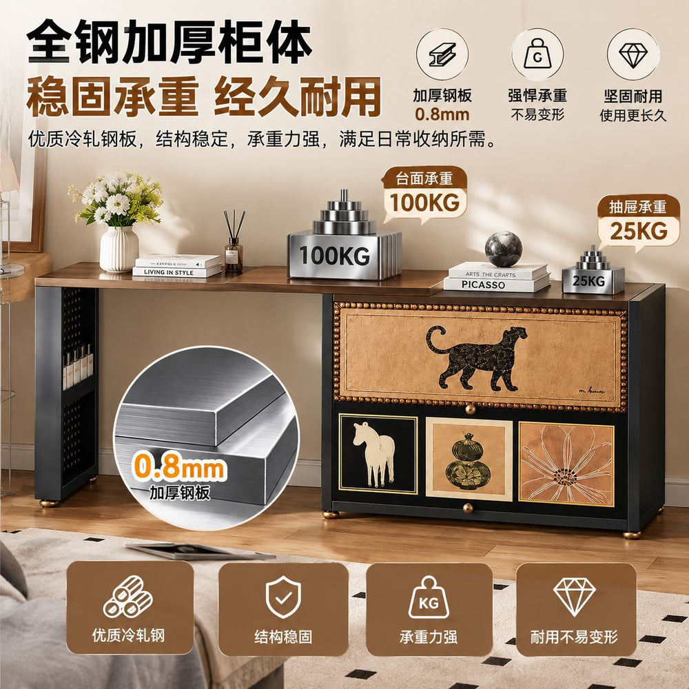 Steel dresser  new arrival medieval style storage cabinet bedroom dresser iron storage storage cabinet low cabinet