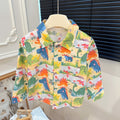 Kids' 100% cotton shirt - new autumn collection: korean style, all-over cartoon print, long-sleeve casual top - versatile and stylish for boys
