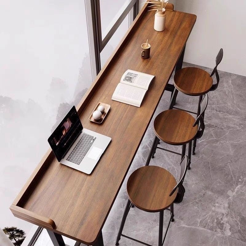Solid wood bar table for home balcony casual small bar table high-leg table solid wood bar cabinetaccessible luxuryclassy long table