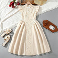 Girldress cross-border children's clothing summernew arrival red chinoiserie heavy industry embroideredpatchwork waist dress princess dress