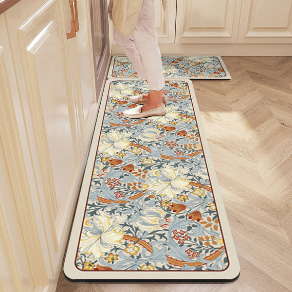 Diatom mud floor mat for kitchen, anti-oil stain, wipe-free foot pad, water absorption, oil absorption, anti-skid, non-cleaning carpet