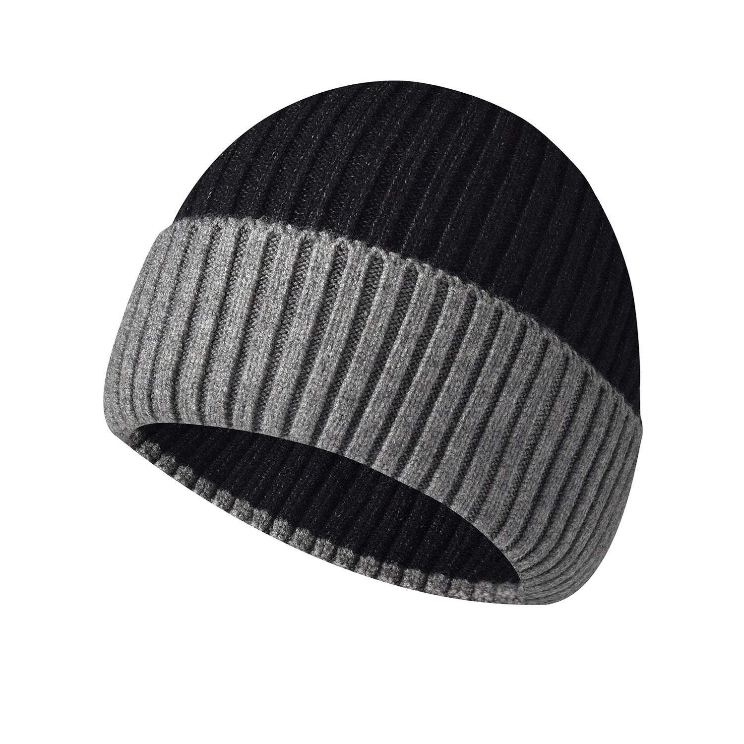 Rabbit velvet core-spun yarn knitted hat winter new men's and women's warm wool hat crimped hat outdoor dome pullover hat