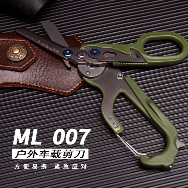 Outdoor Medical Scissors Wilderness Survival Emergency Equipment Car Wrench Multifunctional Light Folding Broken Window Escape Lightweight