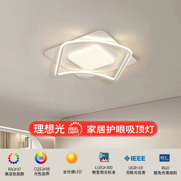 Internet celebrity cream wind waves living room ceiling light modern simple full spectrum eye protection bedroom intelligent whole house lighting