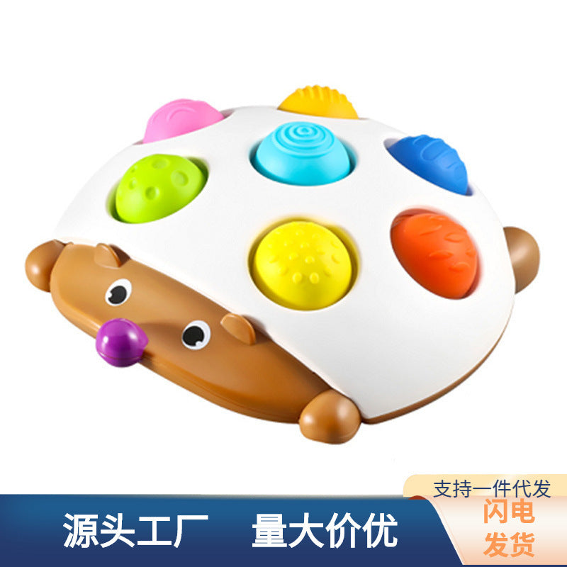 Cross-border baby baby finger silicone pressing soothing hedgehog bubble music children's decompression and decompression artifact toy