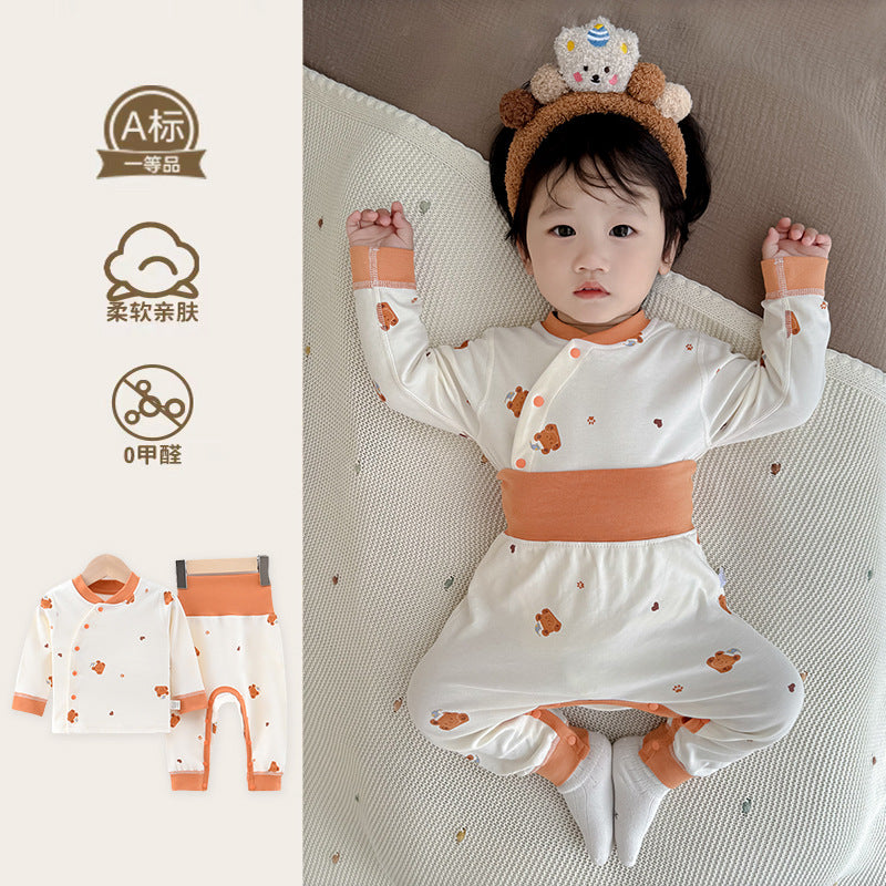 Baby autumn clothes and long pants suit cotton open crotch baby loose pajamas spring & fall clothes kids bottomintimates separates