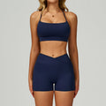 nude yoga suit cut out beautiful back yoga suit women's high waist belly wrap tight running fitness suit 2030