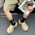 Couple soft bottom crocs summernew arrivalabrasion resistantnon-slip breathable beach deodorizing filteroutwear slippers toe cap slippers