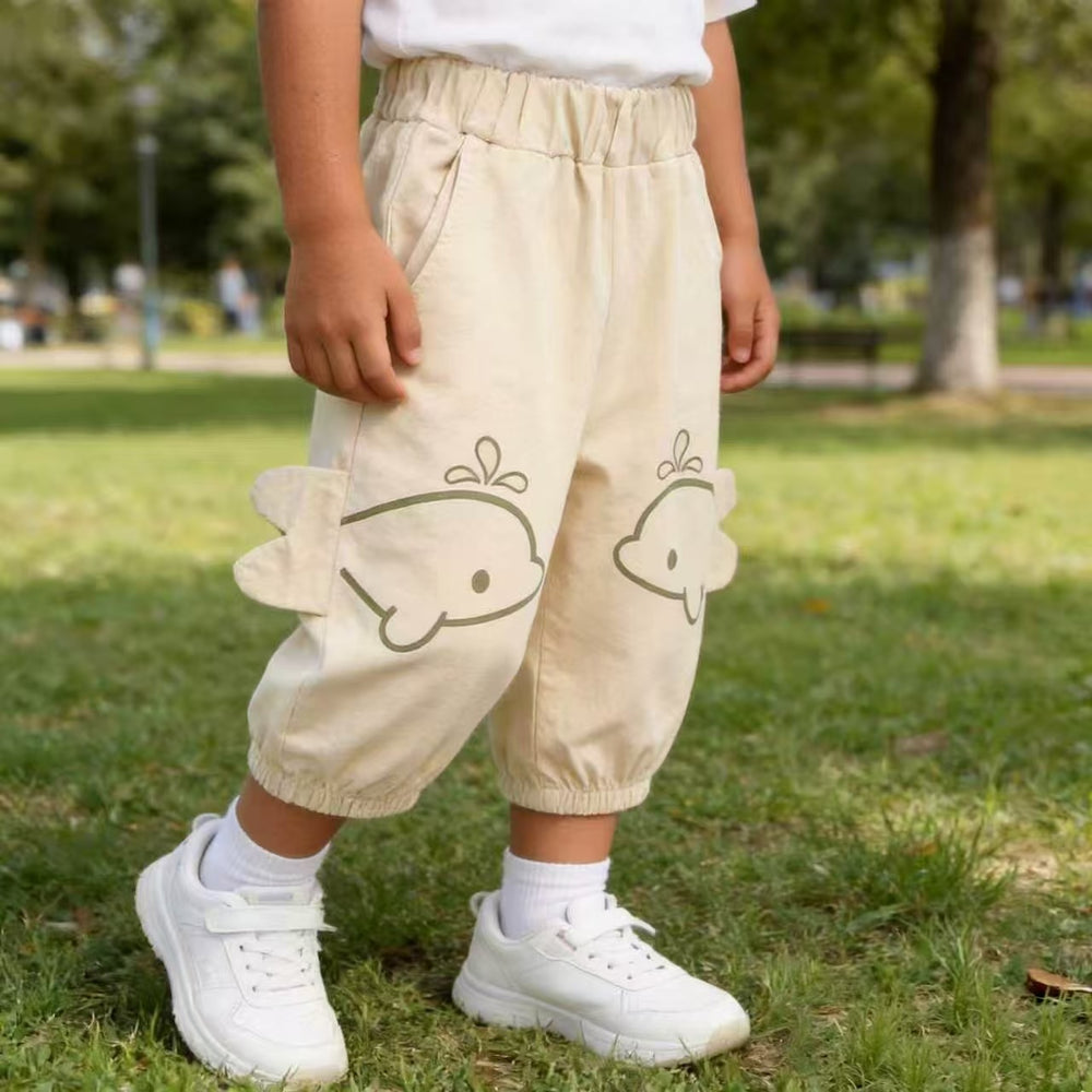 Trendy fashion boys' suit outwear foreign street baby summer thin bloomers jogger pants
