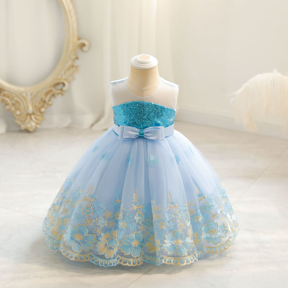 European and american style children's formal dress - peach blossom princess dress for baby girls - first birthday dress - baby dress